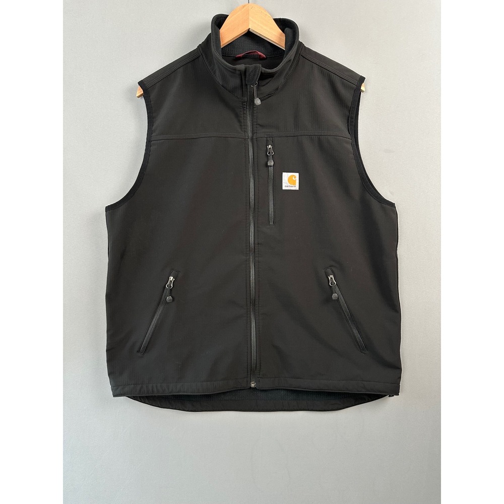 Carhartt Mens Crowley Softshell Vest Black Rain Defender Wind Fighter L